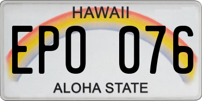 HI license plate EPO076