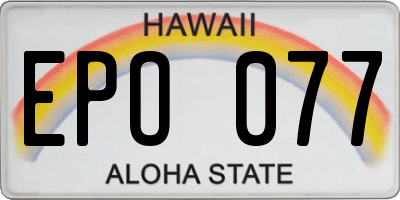 HI license plate EPO077