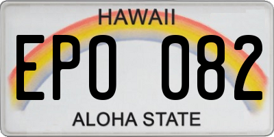 HI license plate EPO082