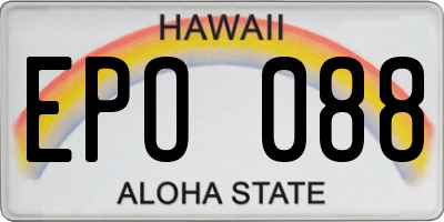 HI license plate EPO088