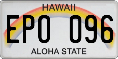 HI license plate EPO096