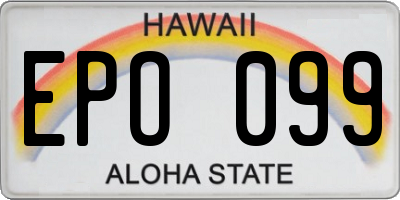 HI license plate EPO099