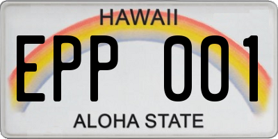 HI license plate EPP001