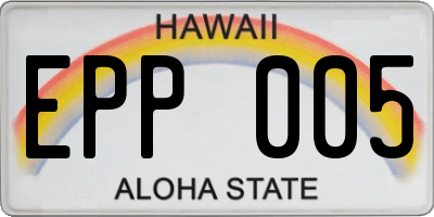 HI license plate EPP005