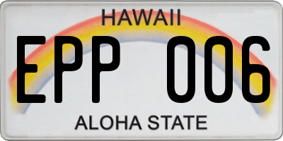 HI license plate EPP006