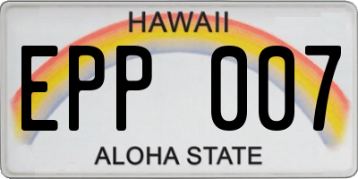 HI license plate EPP007