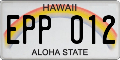 HI license plate EPP012