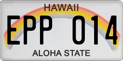 HI license plate EPP014