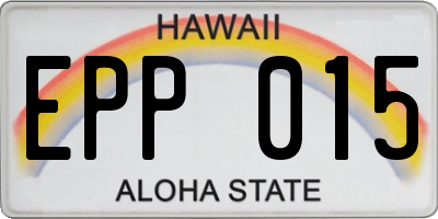 HI license plate EPP015