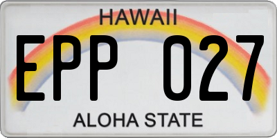 HI license plate EPP027
