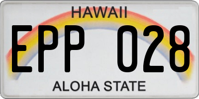 HI license plate EPP028