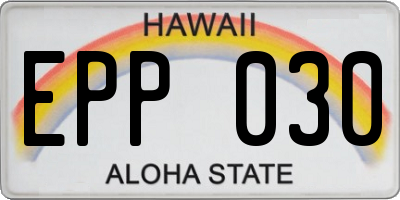 HI license plate EPP030