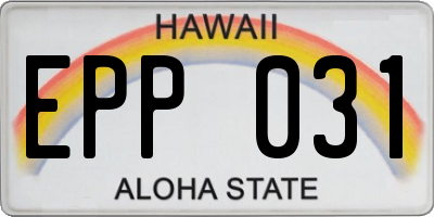HI license plate EPP031