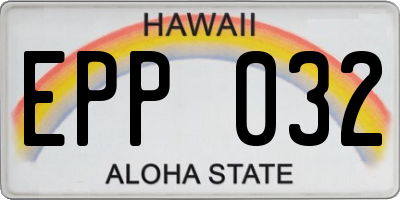 HI license plate EPP032