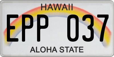 HI license plate EPP037