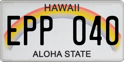 HI license plate EPP040