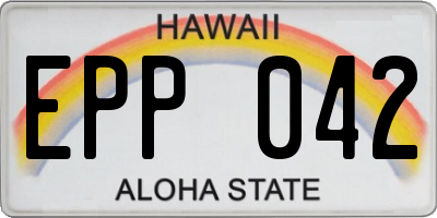 HI license plate EPP042