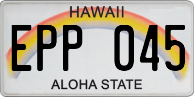 HI license plate EPP045