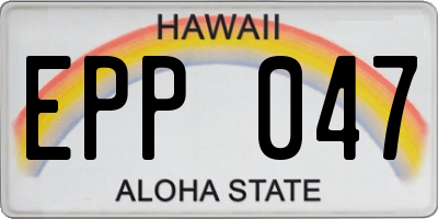 HI license plate EPP047