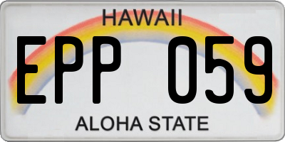 HI license plate EPP059