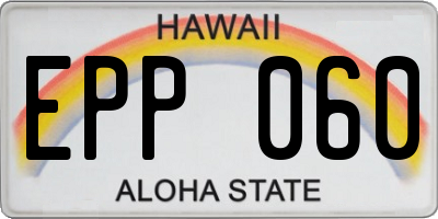 HI license plate EPP060