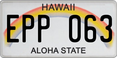 HI license plate EPP063
