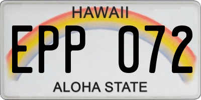 HI license plate EPP072