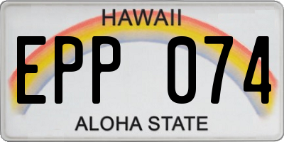 HI license plate EPP074