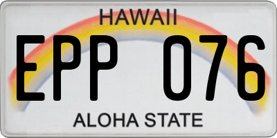 HI license plate EPP076