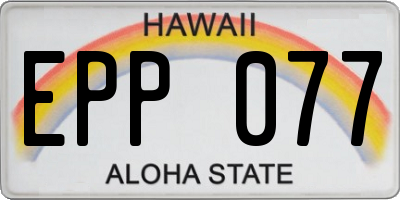 HI license plate EPP077