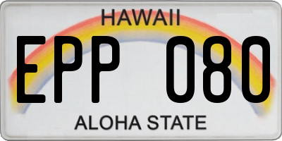 HI license plate EPP080