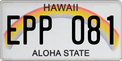 HI license plate EPP081