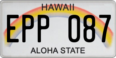 HI license plate EPP087