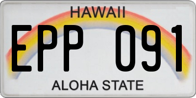 HI license plate EPP091