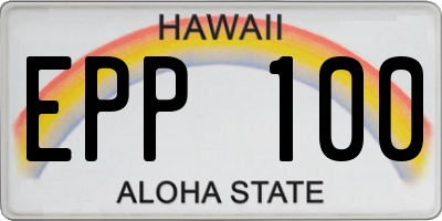 HI license plate EPP100