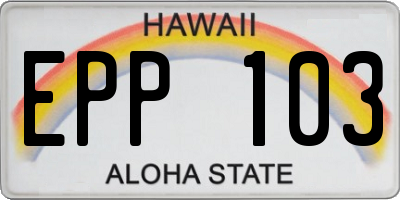 HI license plate EPP103
