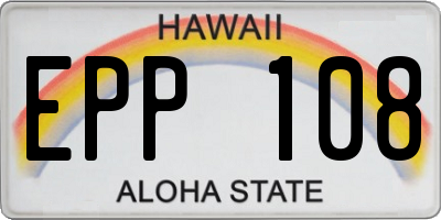 HI license plate EPP108