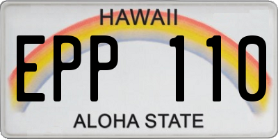 HI license plate EPP110