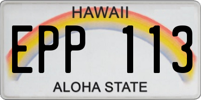 HI license plate EPP113