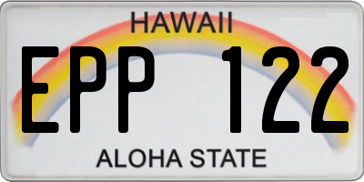 HI license plate EPP122