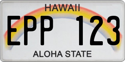 HI license plate EPP123