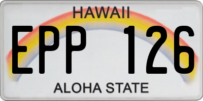 HI license plate EPP126