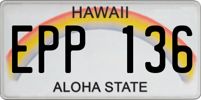 HI license plate EPP136