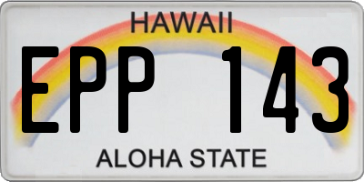 HI license plate EPP143