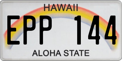 HI license plate EPP144