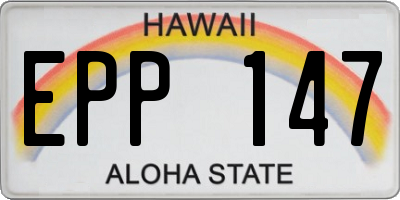 HI license plate EPP147