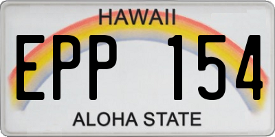 HI license plate EPP154