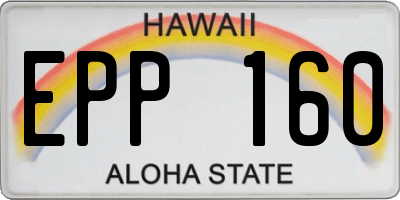 HI license plate EPP160