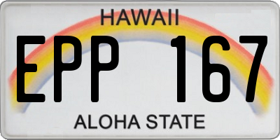 HI license plate EPP167