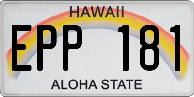 HI license plate EPP181